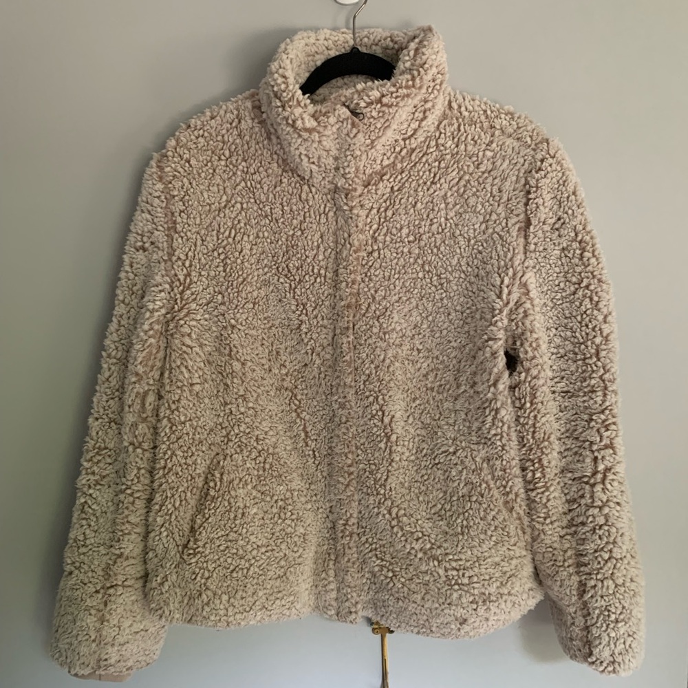 Altar’d State Teddy Jacket in Pink Mauve